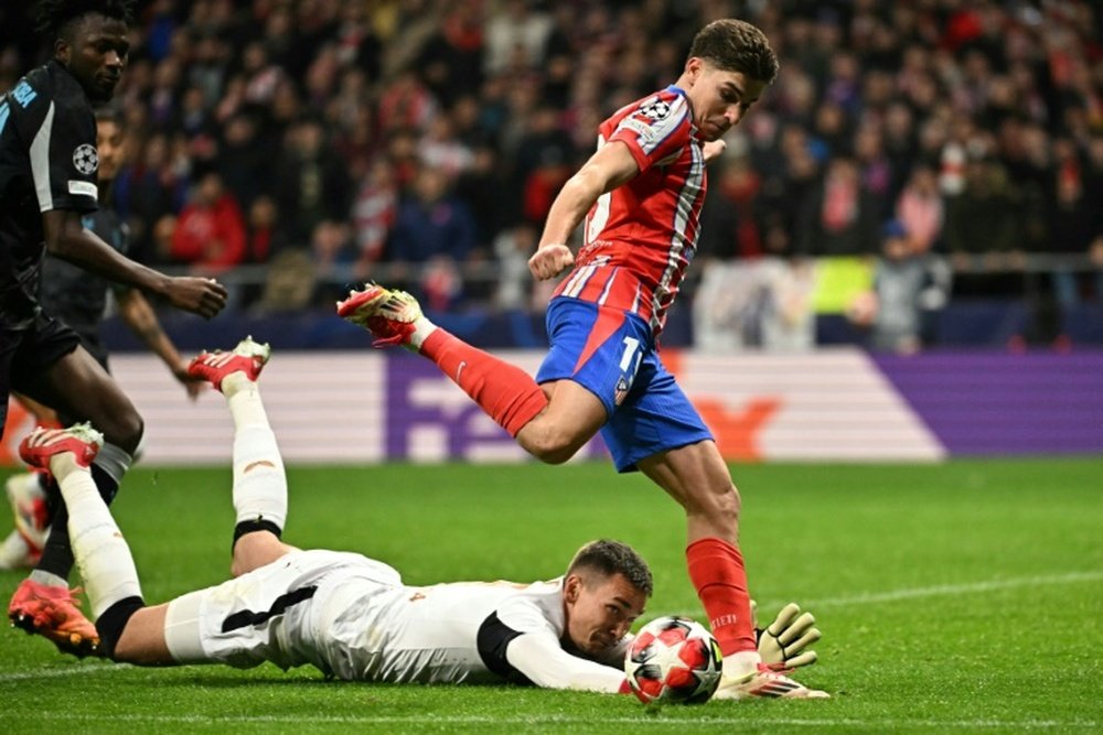 Julian Alvarez scored the winner for Atletico Madrid against Bayer Leverkusen. AFP
