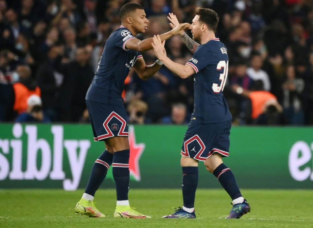 Kylian Mbappe and Lionel Messi made the difference as PSG came from behind to beat RB Leipzig. AFP