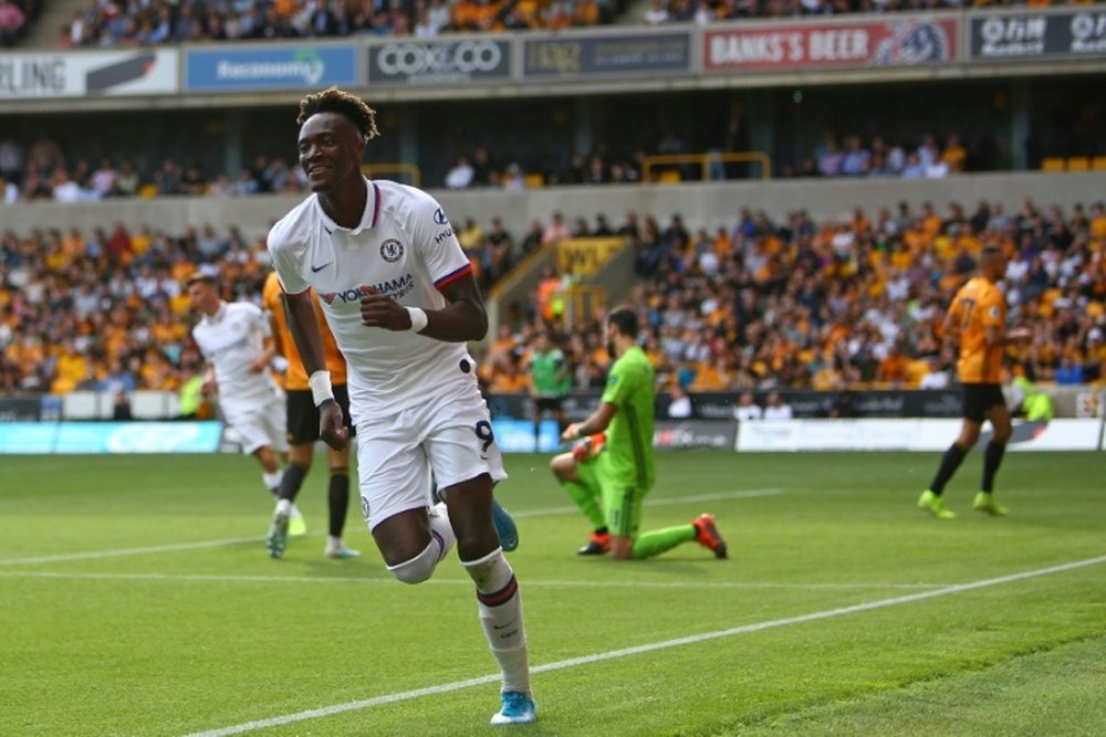 Abraham scored a hat trick and an own goal against Wolves. AFP