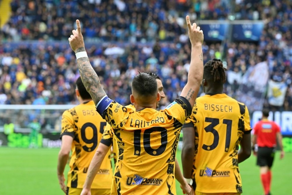 Lautaro's brace moved Inter level with Torino and local rivals AC Milan at the top. AFP