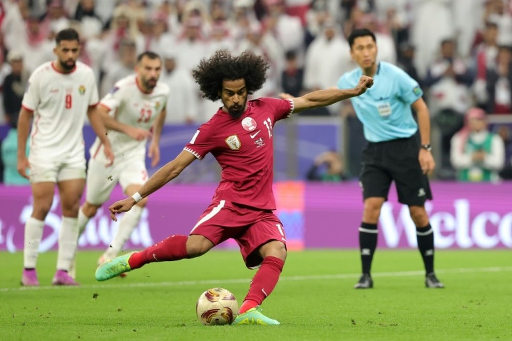 Akram Afif finished as top scorer of the Asian Cup on eight goals. AFP