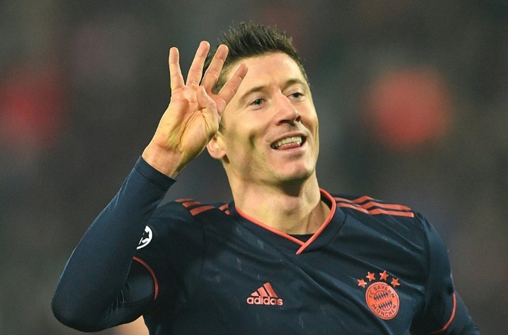 Lewandowski makes history with four goals in 15 minutes. AFP