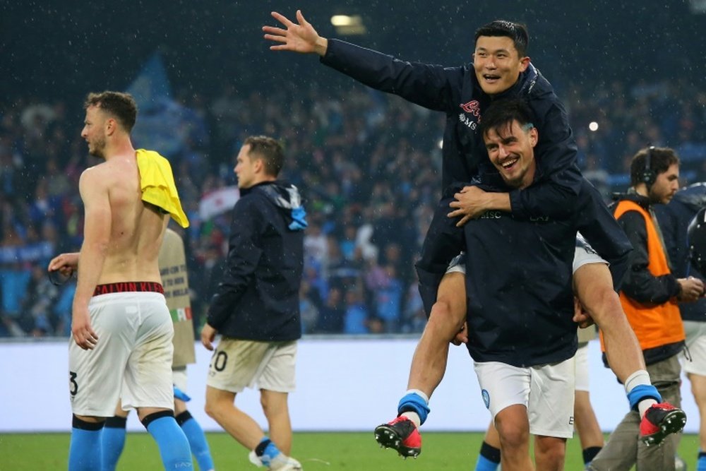 Napoli continued their Serie A title party. AFP