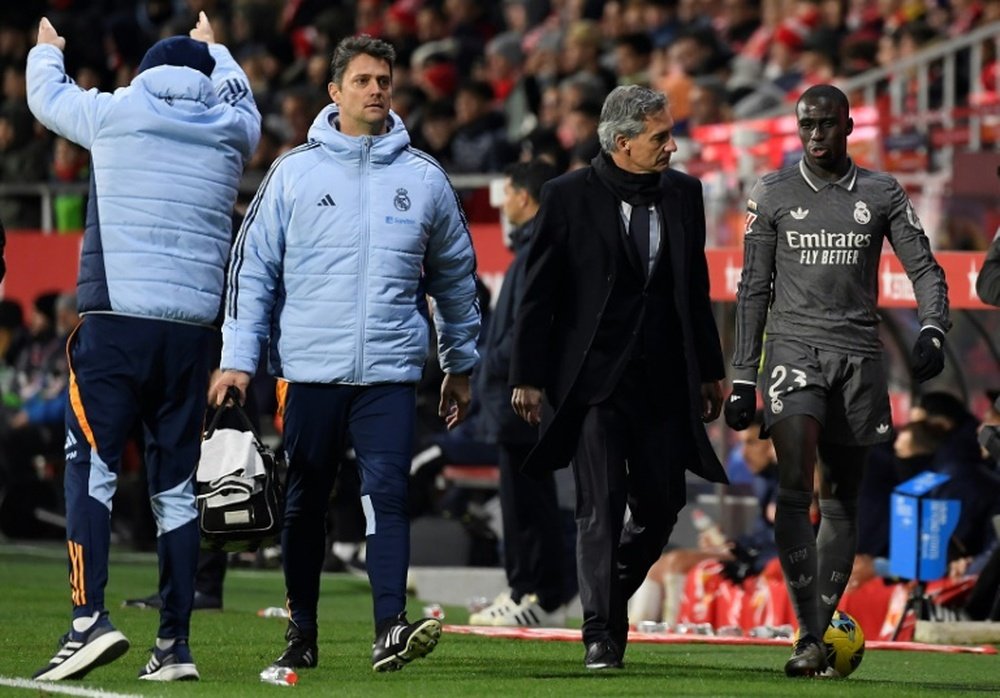 Ferland Mendy was forced off early after an injury against Girona. AFP