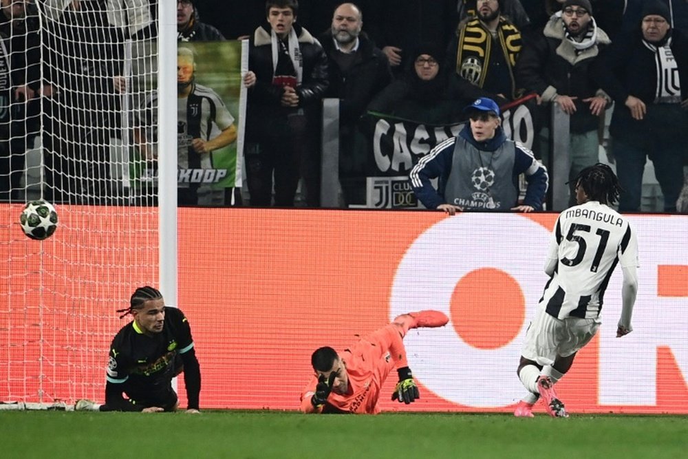 Mbangula's winner against PSV Eindhoven was his first goal in the Champions League. AFP
