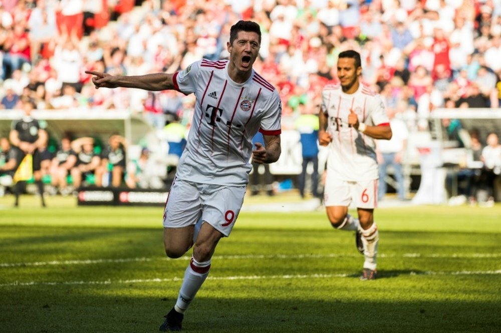 Lewandowski has scored 38 goals so far this season. AFP