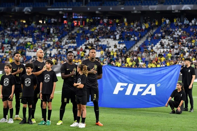 Vinicius Jr and Brazil spot on with black strip anti-racism protest in  friendly win