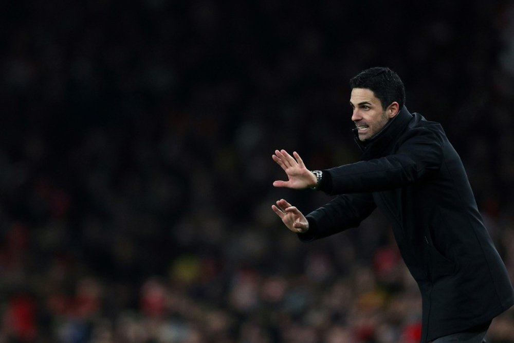Arteta's side sit top of the Premier League. AFP