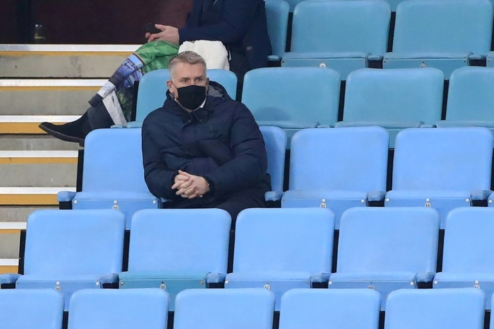 Villa manager Dean Smith saw his team defeat Newcastle 2-0 in the Premier League. AFP