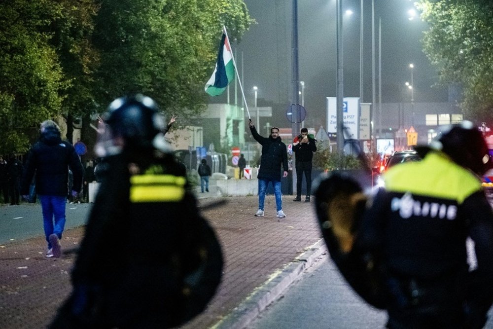 Amsterdam police made dozens of arrests. AFP