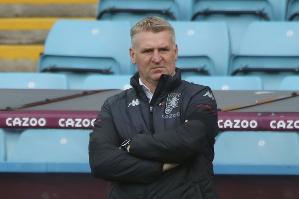 Aston Villa manager Dean Smith says only having three subs is not affecting his players. AFP