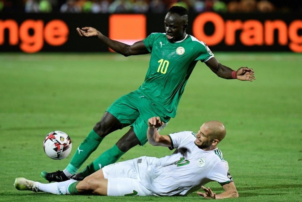 Senegal star Sadio Mane (L) scored the winner against Guinea-Bissau. AFP