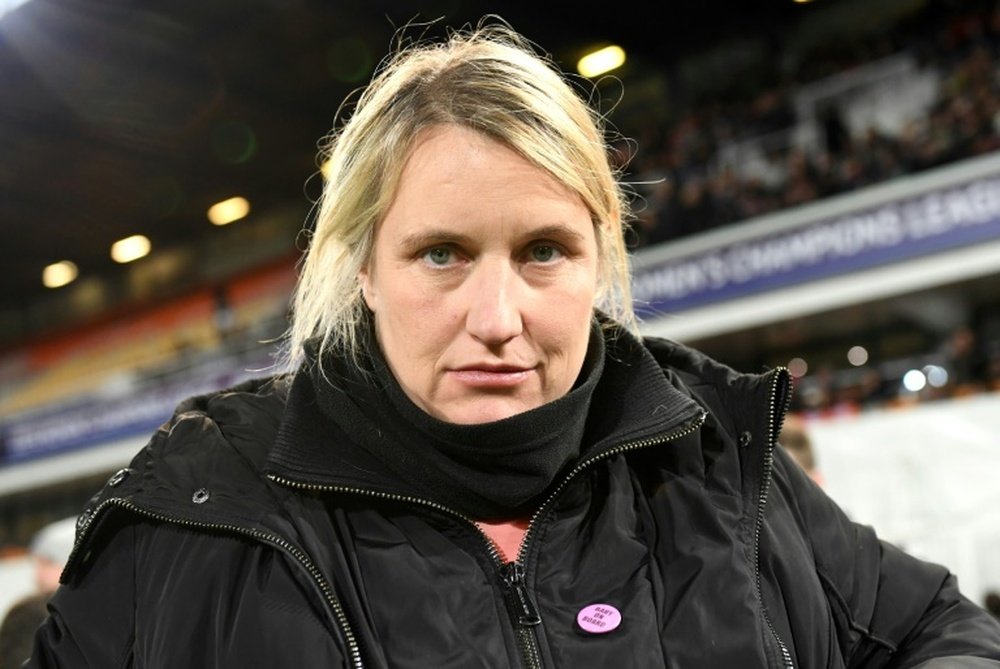 Emma Hayes was angry with the referee in draw with Lyon. AFP