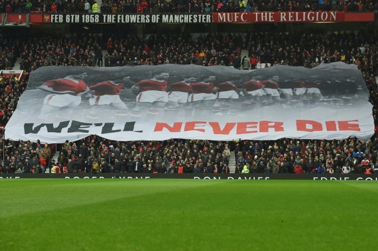 United paid hommage to the victims of the 1958 Munich disaster. AFP
