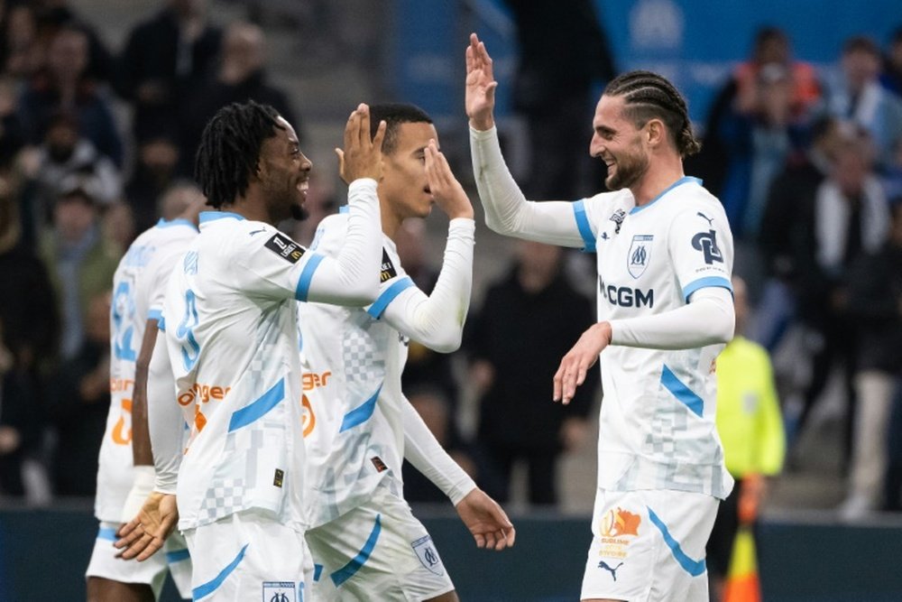 Elye Wahi scored Marseille's fourth goal in their 5-1 demolition of Le Havre. AFP