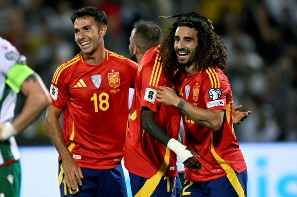 Spain eased to a comfortable victory at the Vasil Levski Stadium in Sofia. AFP