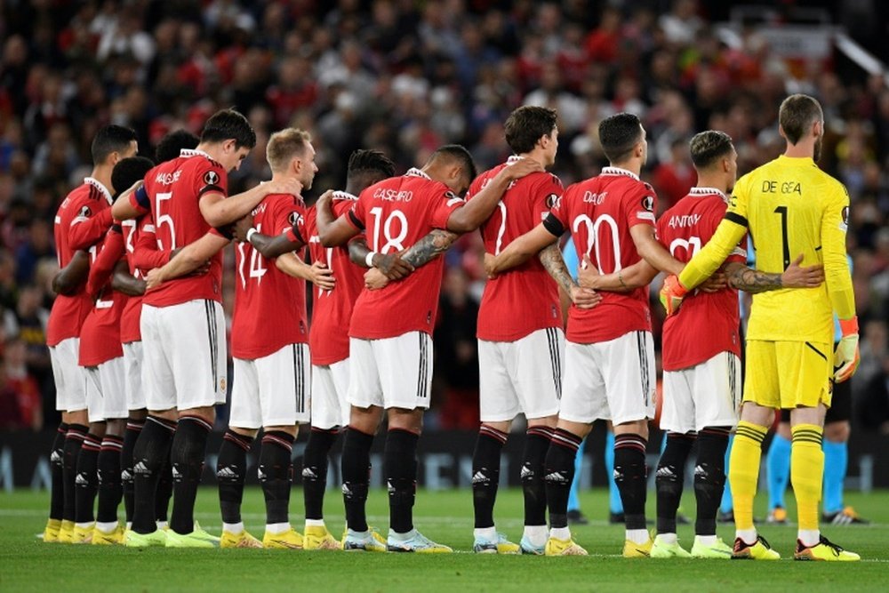 Man Utd held a minute's silence for Queen Elizabeth II. AFP