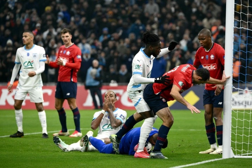 Marseille were knocked out of the French Cup on penalties by Lille. AFP