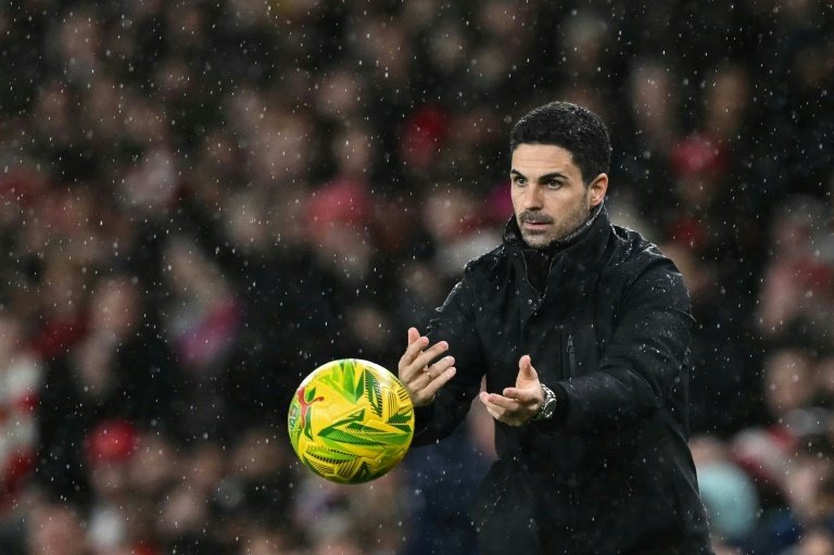 Mikel Arteta is celebrating five years in charge of Arsenal. AFP