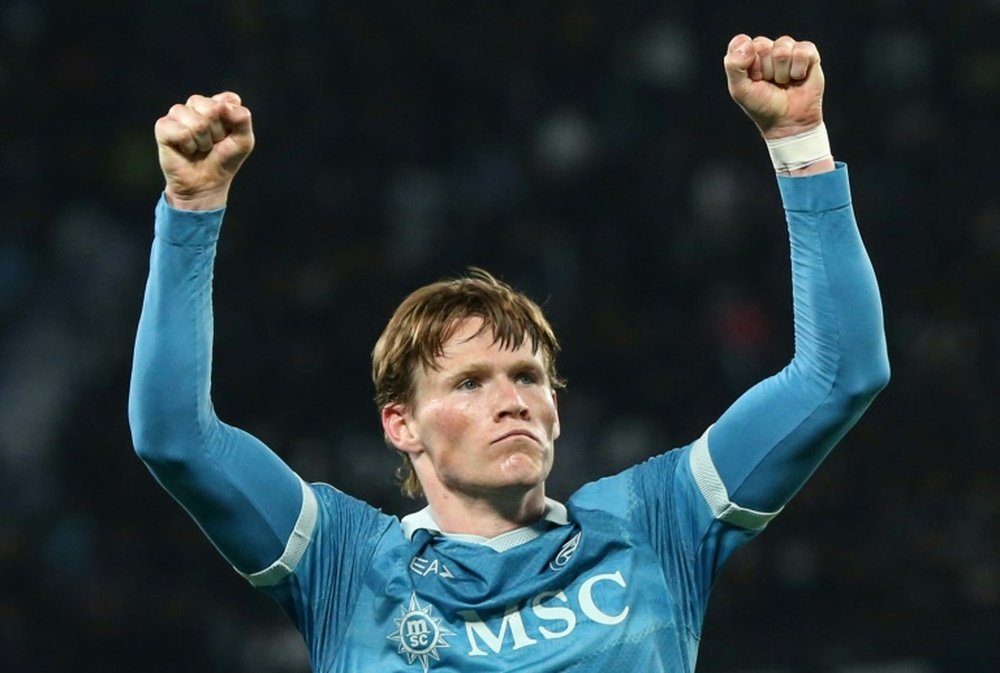 Scott McTominay has been key to Napoli winning Serie A. AFP
