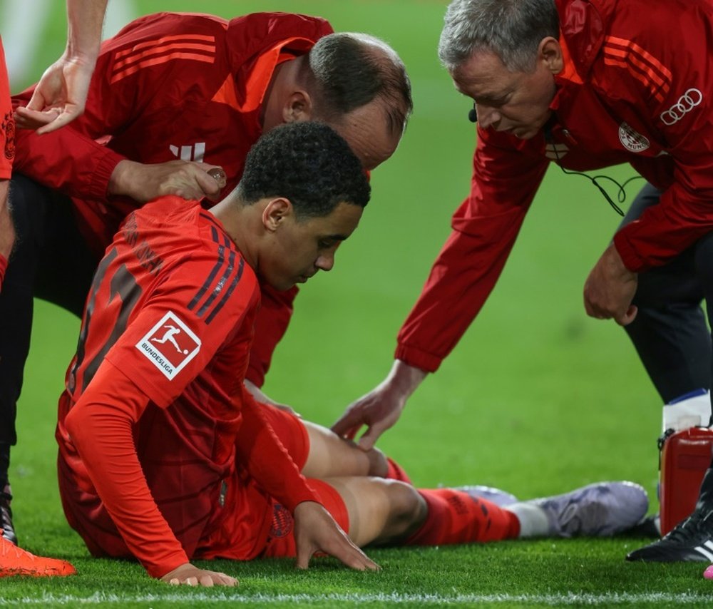 Musiala was taken from the field with injury in Friday's Bundesliga match at Augsburg. AFP