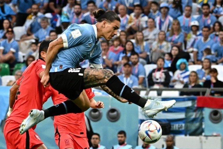 Uruguay hit the post twice against Korea Republic. AFP