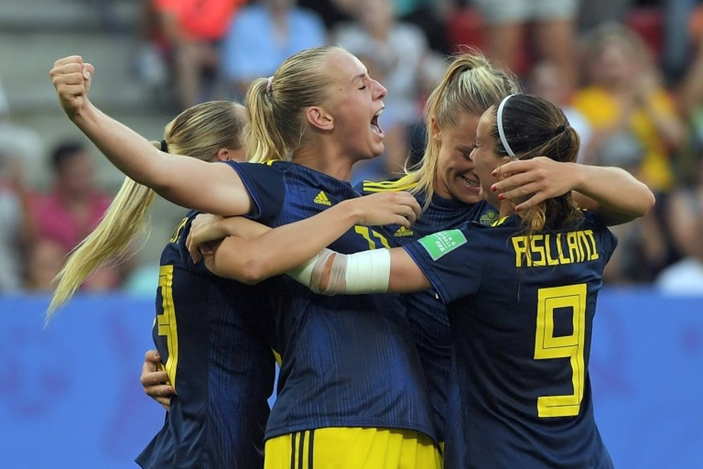 Sweden beat Germany to reach the last four of the Womens World Cup. AFP