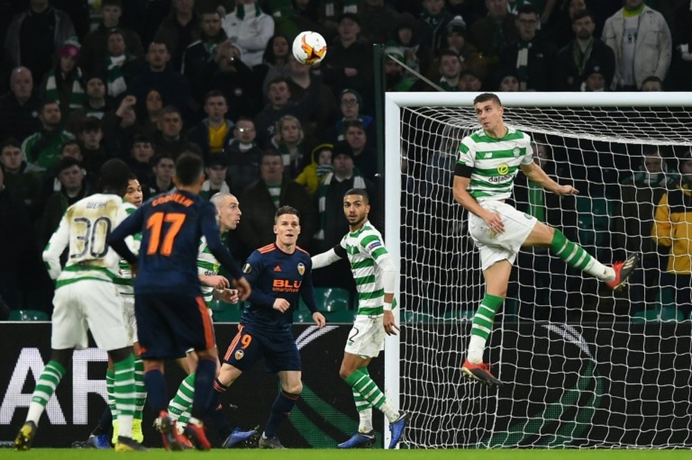 Simunovic hit the winner in Celtic's first game since McNeil's death. AFP