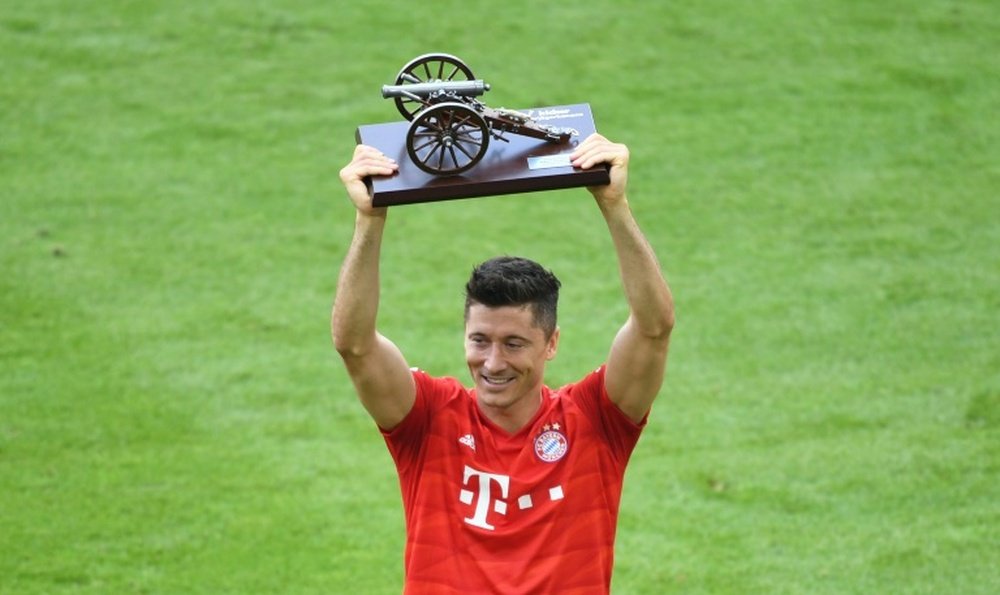 Robert Lewandowski was crowned Bundesliga top scorer for the fourth time since 2014 on Saturday. AFP