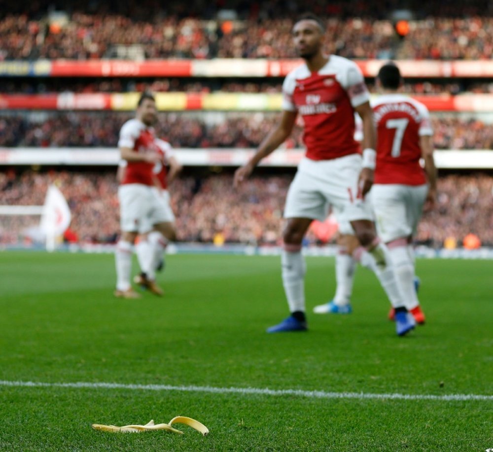The Tottenham fan guilty of committing this racist act against Aubameyang has been banned. AFP