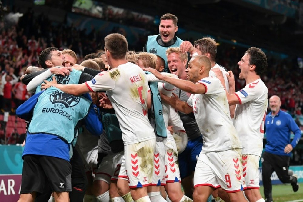 Denmark romped to a famous victory in front of their fans in Copenhagen. AFP