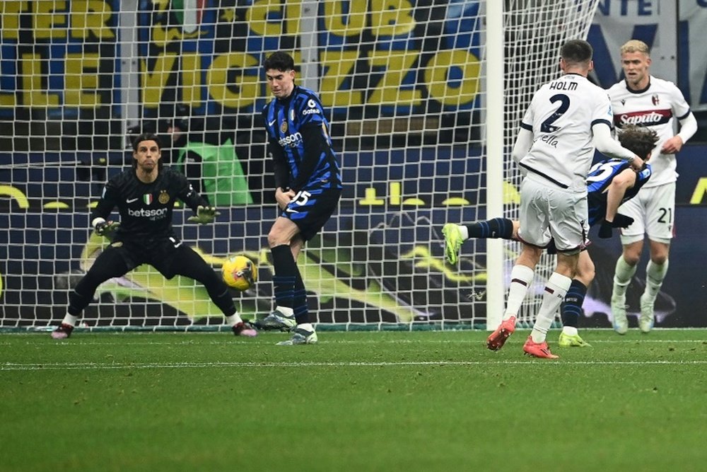 Emil Holm's equaliser was heavily deflected off Alessandro Bastoni. AFP