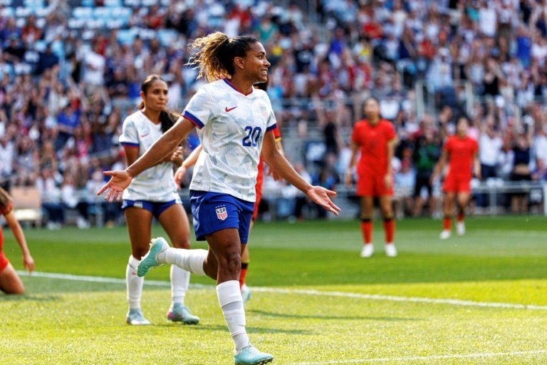 Macario scored the opening goal for the USA in a 3-0 win over China on Saturday. AFP