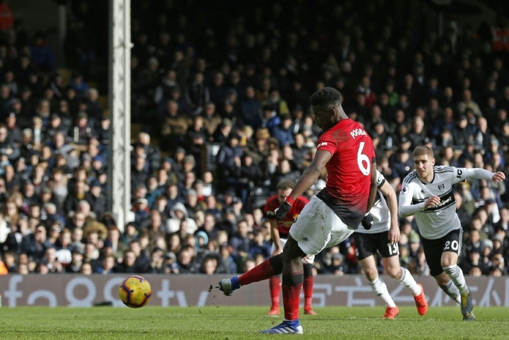Pogba scored twice in United's 3-0 win over Fulham. AFP