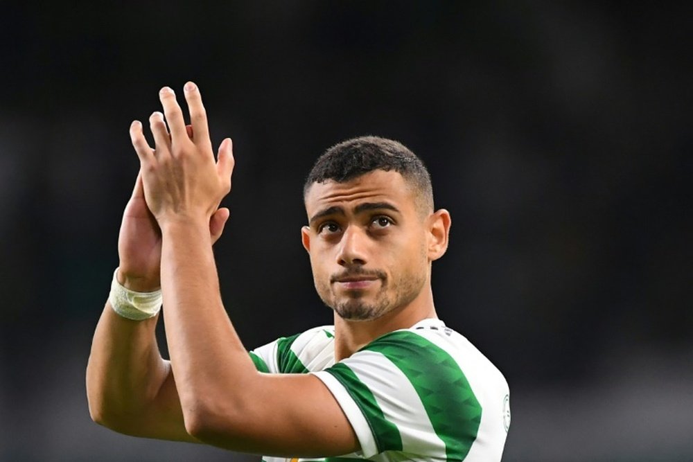Giakoumakis netted a 95th-minute winner for Celtic. AFP