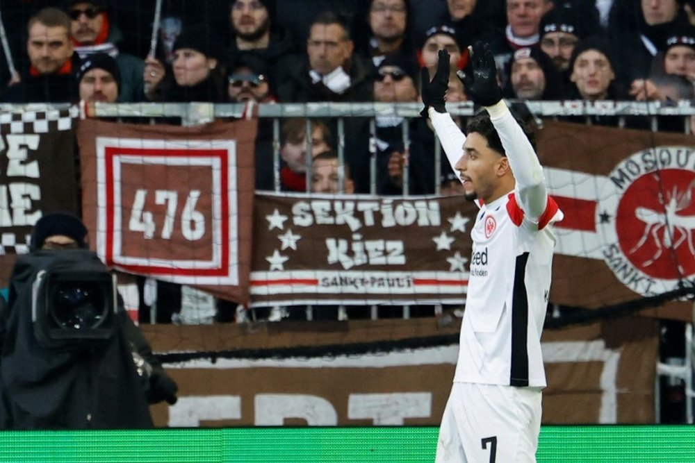 Omar Marmoush declined to celebrate his goal against former club St Pauli on Saturday. AFP