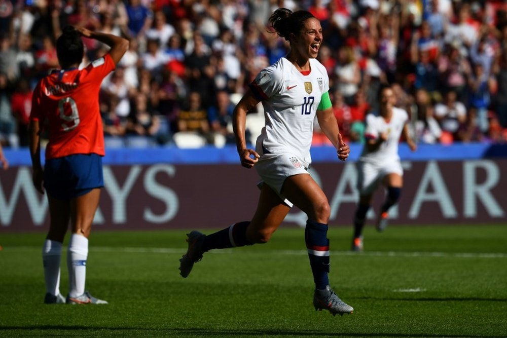 Carli Lloyd made history with her two goals on Sunday. AFP