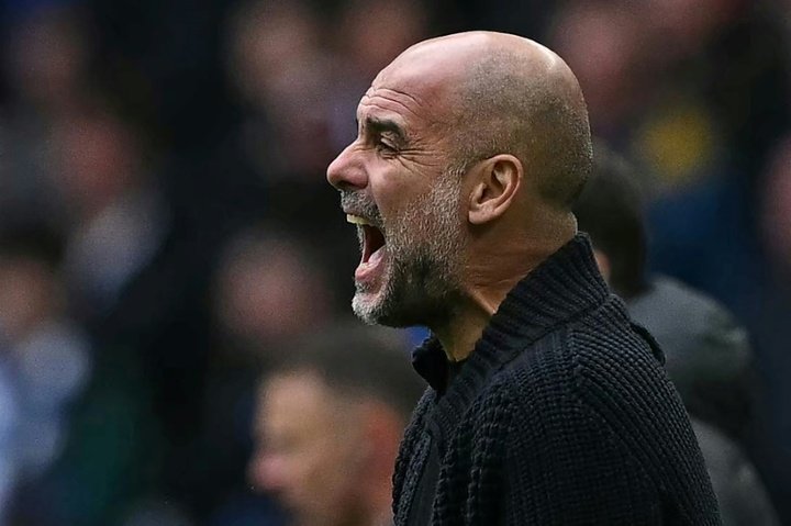 Guardiola is chasing a fourth straight Premier League title. AFP