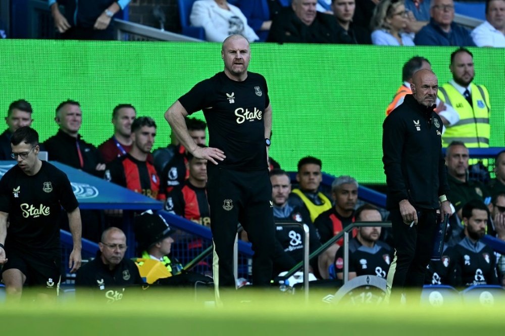 Everton manager Sean Dyche is frustrated by latest defeat. AFP