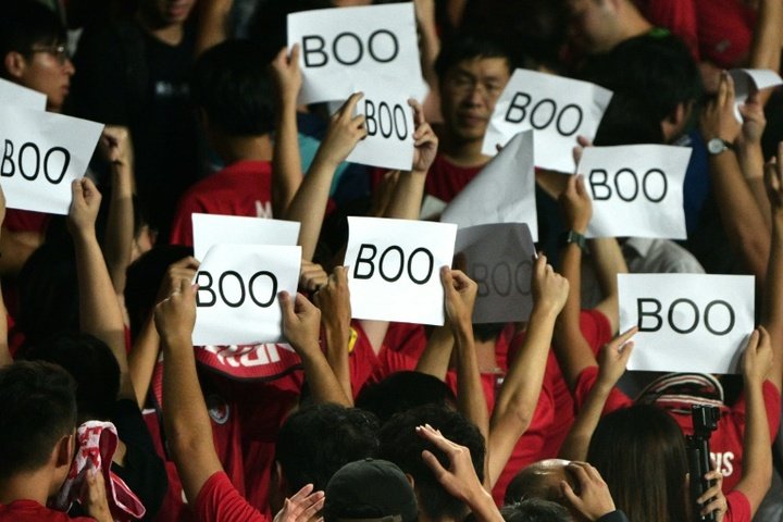 FIFA fines Hong Kong after fans whistle Chinese anthem