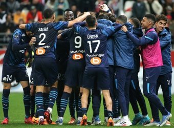 Marseille left it late to beat Reims in Ligue 1. AFP