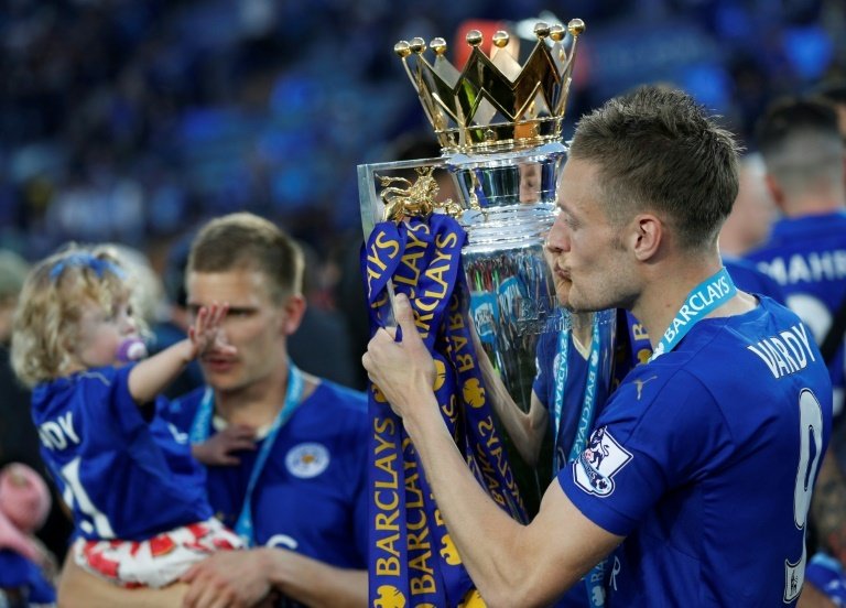Jamie Vardy won the Premier league with Leicester City in 2016. AFP