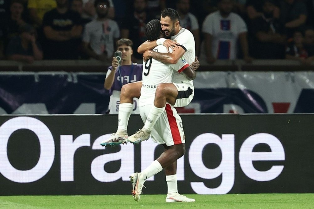 PSG slipped to third in the early table with eight points. AFP