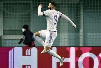 Karim Benzema scored his 15th goal of the season in all competitions. AFP