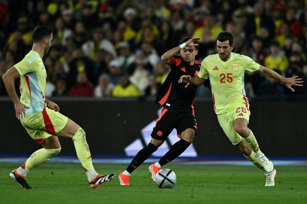 Colombia and Liverpool winger Luis Diaz impressed in his teams win over Spain. AFP