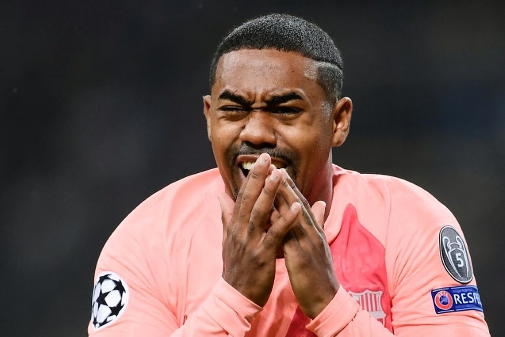 Malcom opened the scoring as Barcelona drew with Inter. AFP