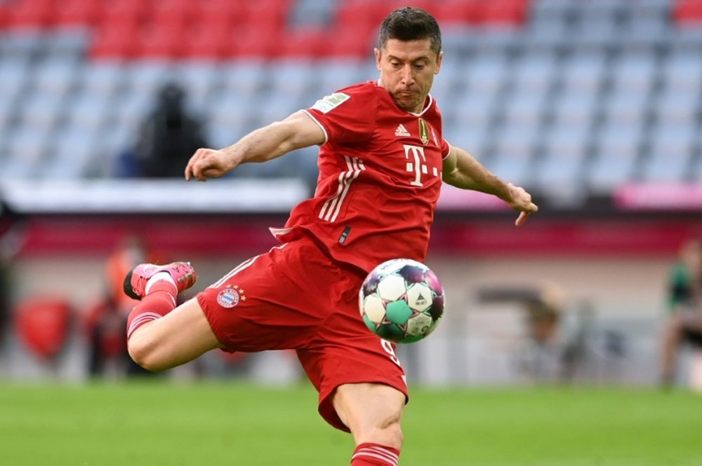 Robert Lewandowski needs just one goal to equal Gerd Mueller's 49-year-old record. AFP