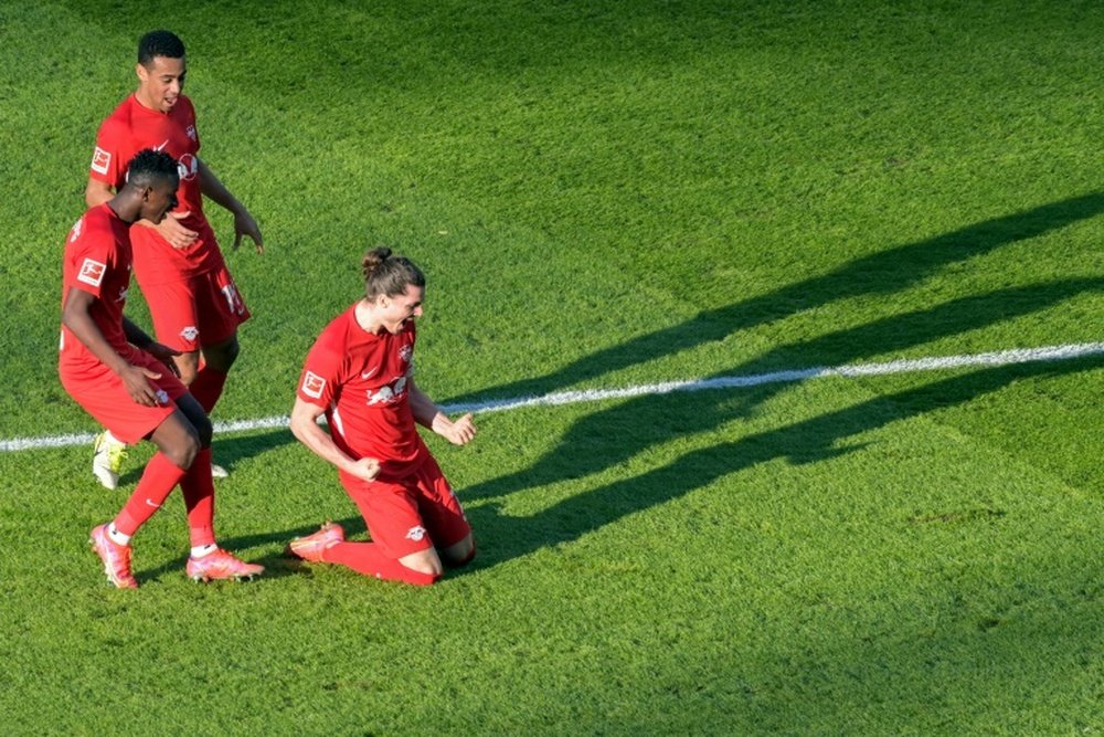 RB Leipzig move closer to Bayern Munich at the top after beating Hertha. AFP