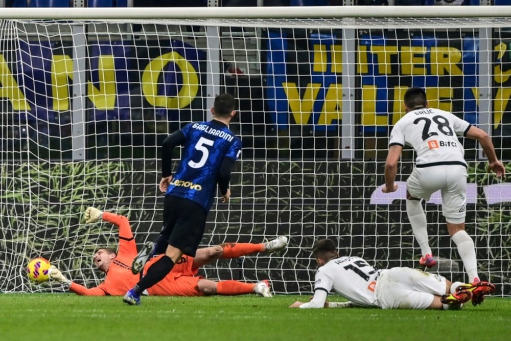 Roberto Gagliardini's opening goal against Spezia was his first of the season. AFP