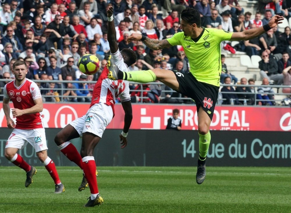 Jose Fonte (r) scored for Lille, but it was not enough to win. AFP